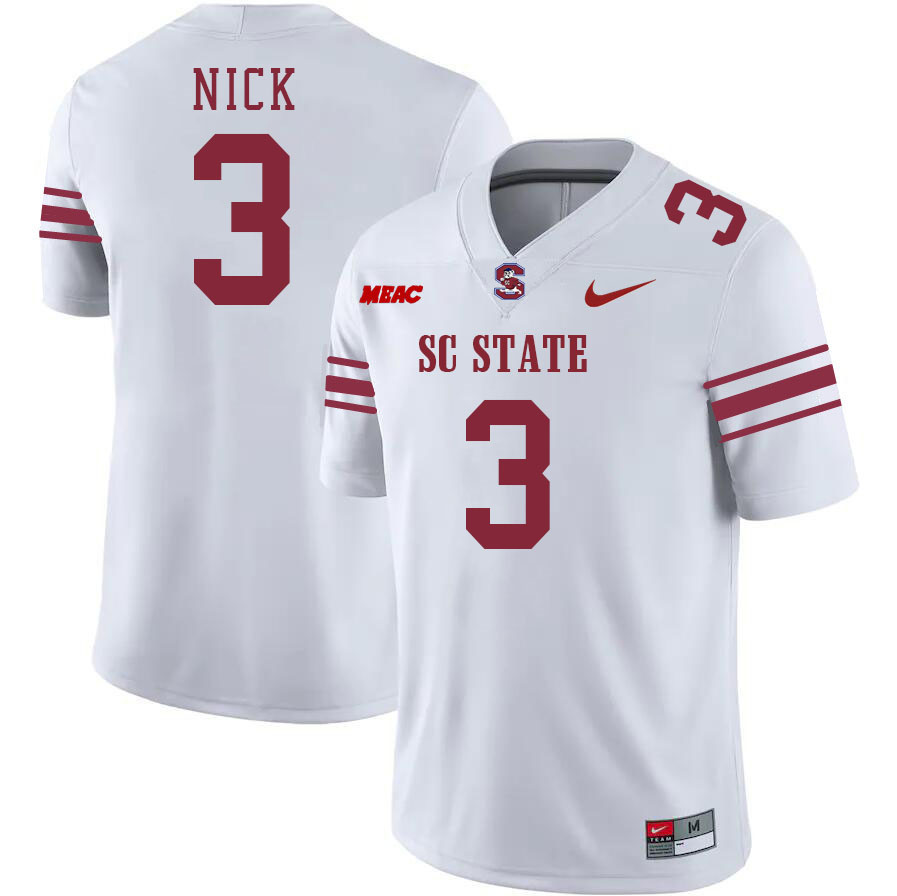 Men-Youth #3 Tyrece Nick South Carolina State Bulldogs 2023 College Football Jerseys Stitched-White